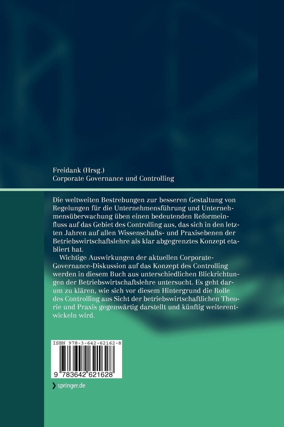 Rückseitencover Corporate Governance und Controlling