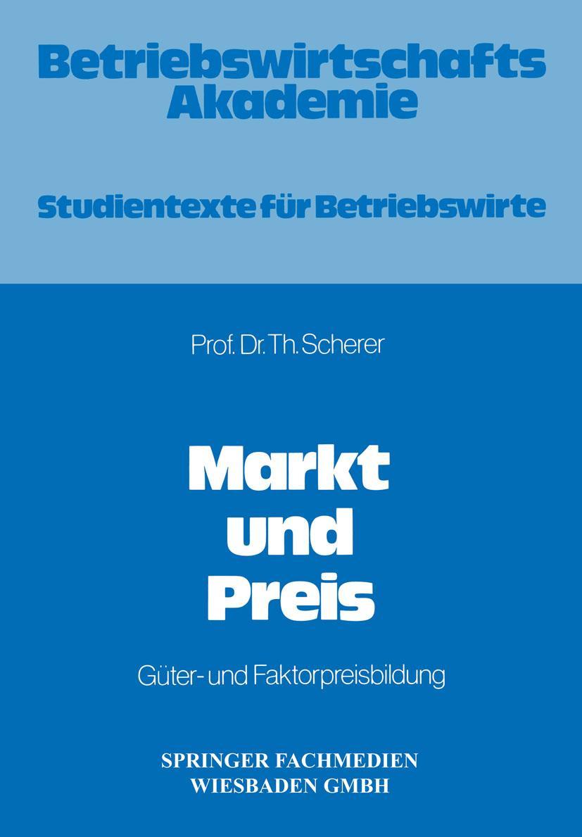 Vorderes Coverbild Markt und Preis