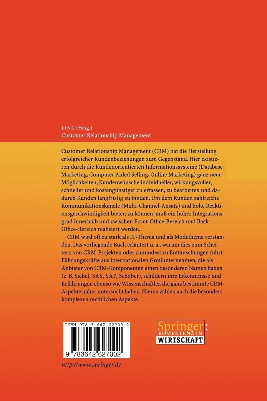 Rückseitencover Customer Relationship Management