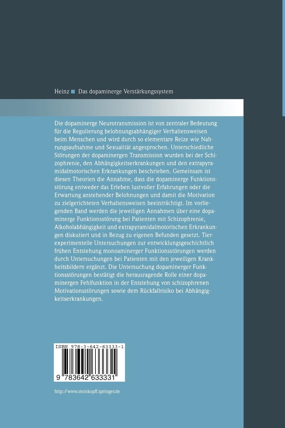 Rückseitencover Das dopaminerge Verstärkungssystem