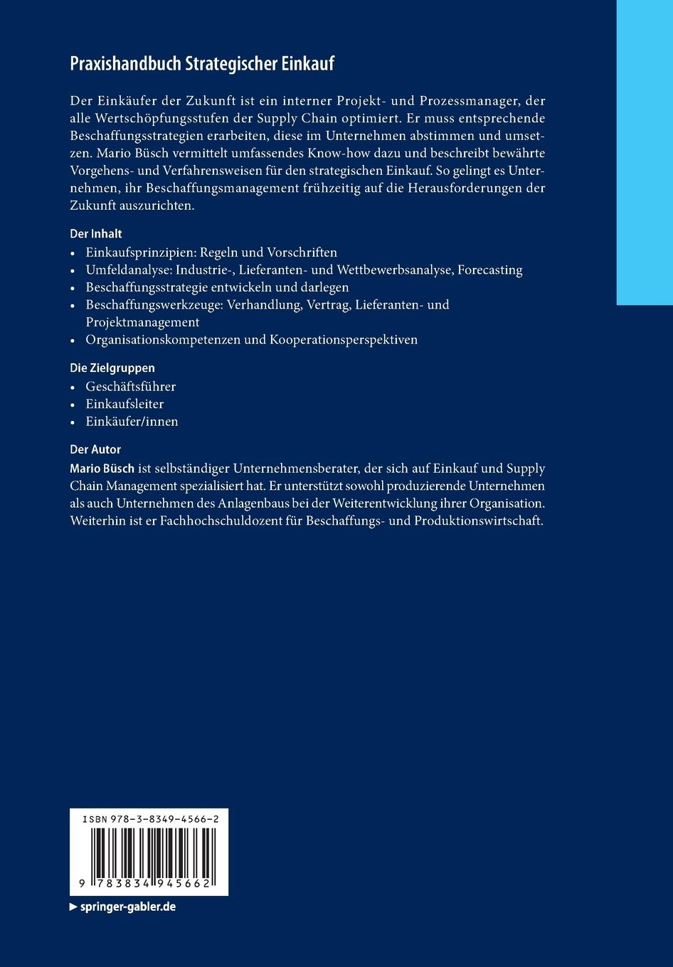 Rückseitencover Praxishandbuch Strategischer Einkauf