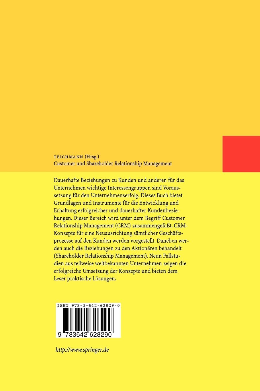 Rückseitencover Customer und Shareholder Relationship Management