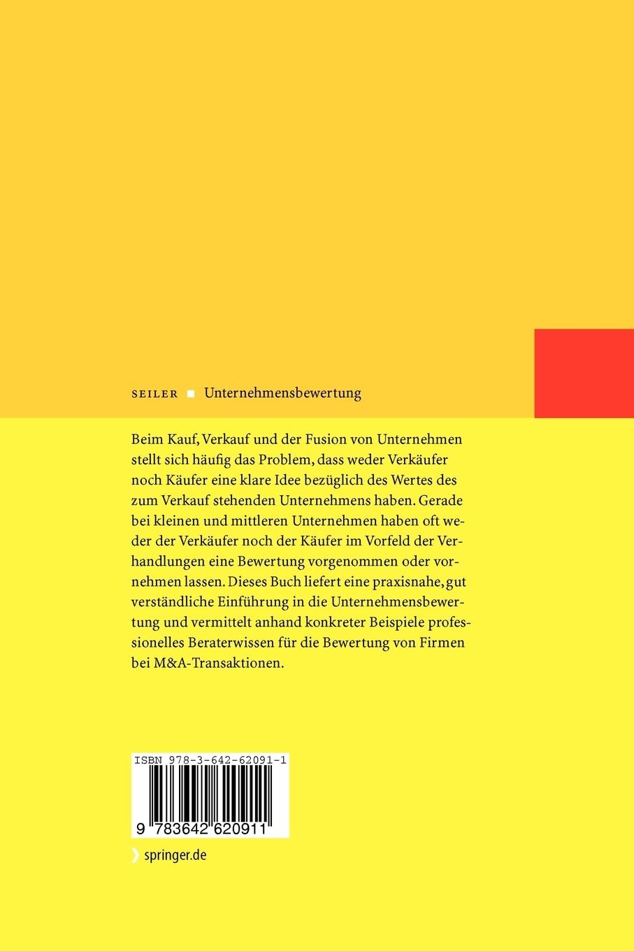 Rückseitencover Unternehmensbewertung