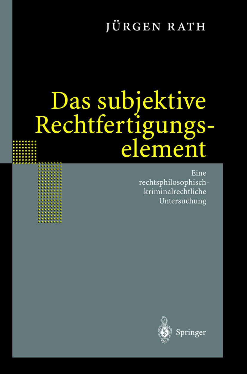 Vorderes Coverbild Das subjektive Rechtfertigungselement