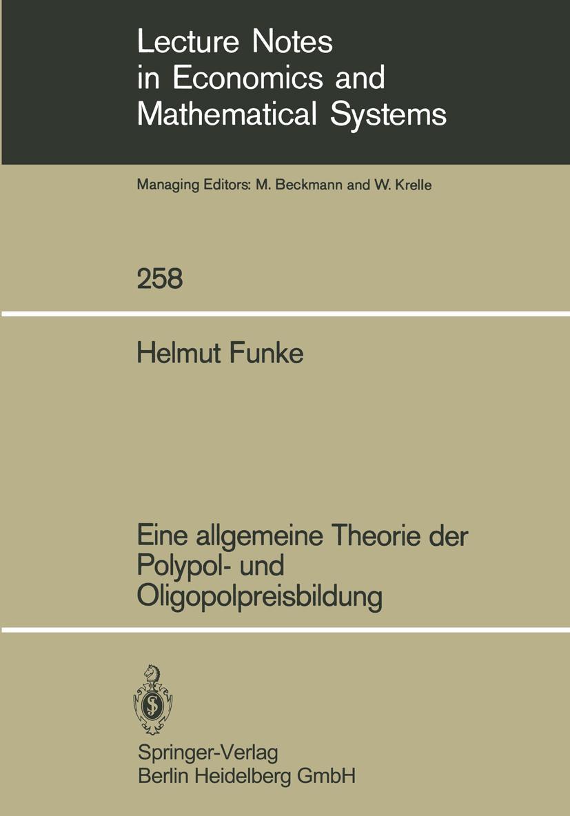 Vorderes Coverbild Eine allgemeine Theorie der Polypol- und Oligopolpreisbildung