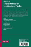 Rückseitencover Simple Methods for Identification of Plastics 5e