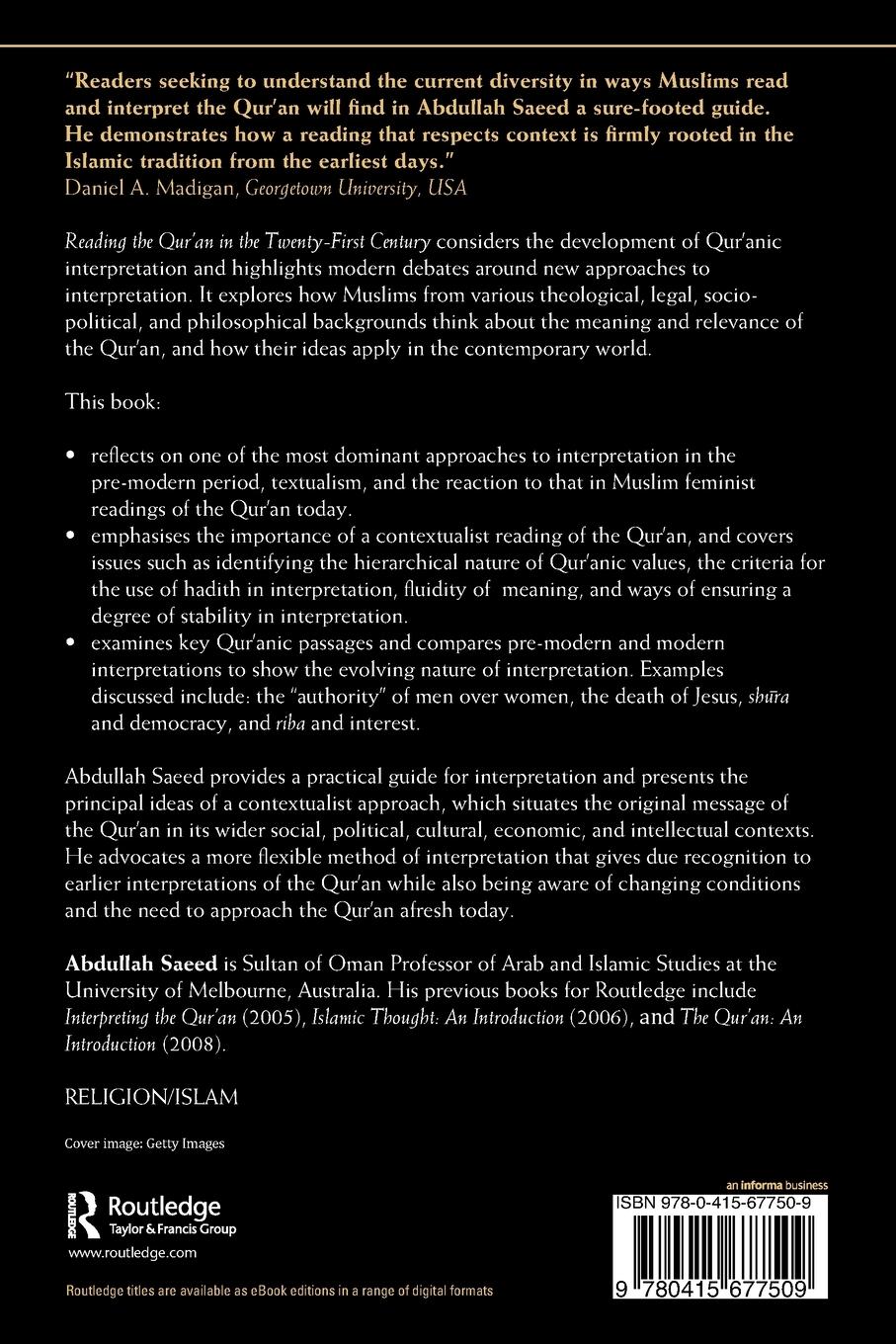 Rückseitencover Reading the Qur'an in the Twenty-First Century