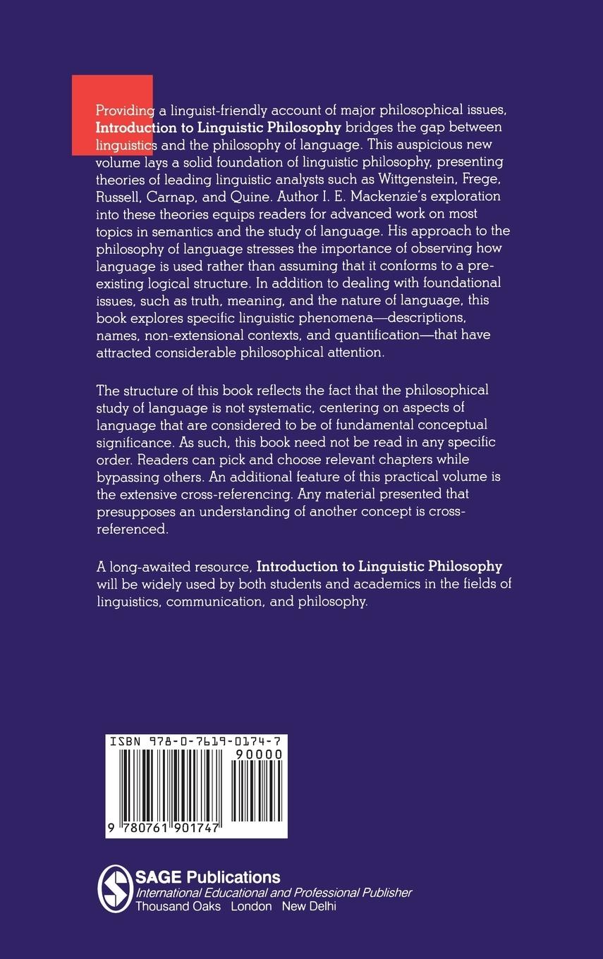Rückseitencover Introduction to Linguistic Philosophy