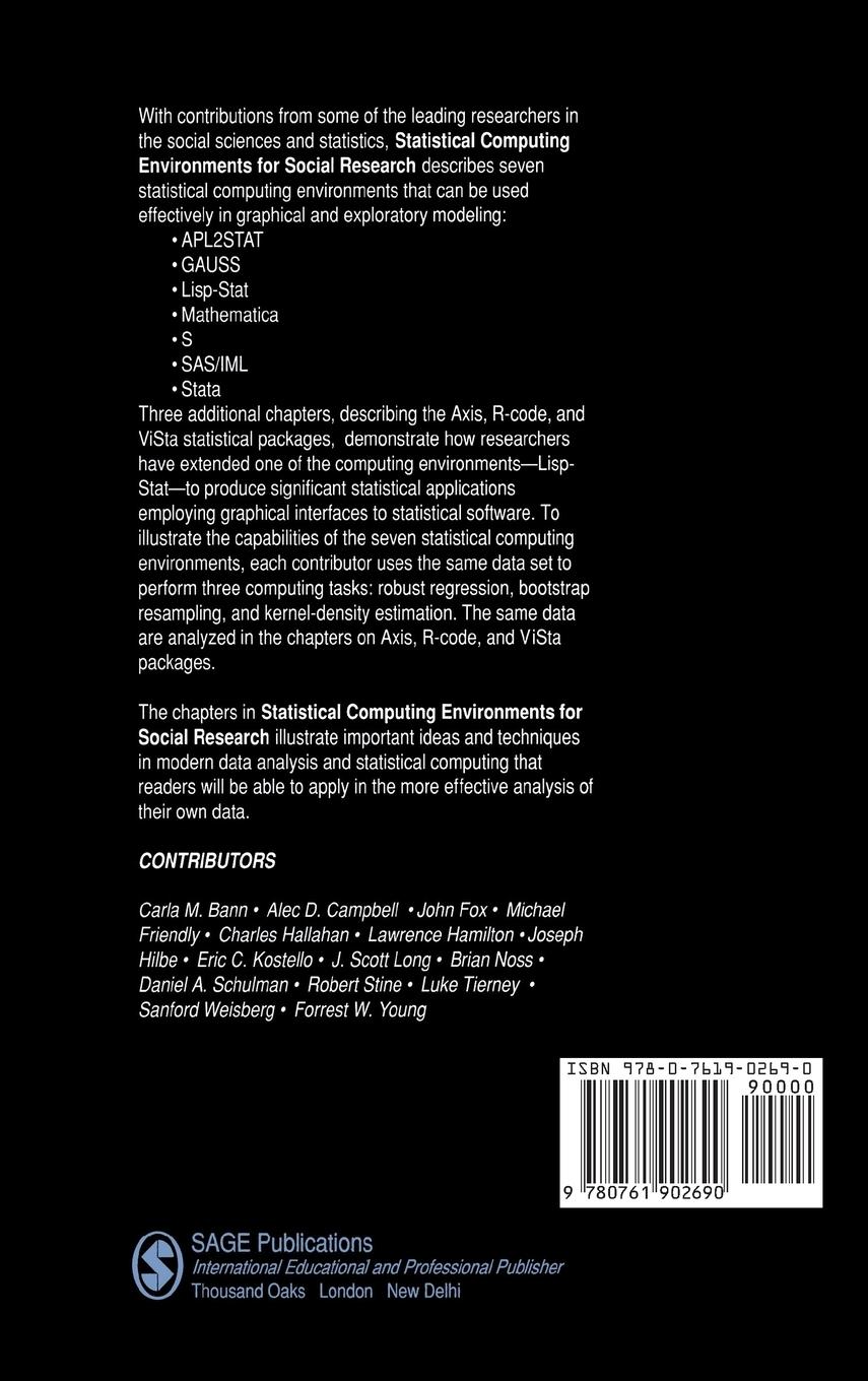 Rückseitencover Statistical Computing Environments for Social Research