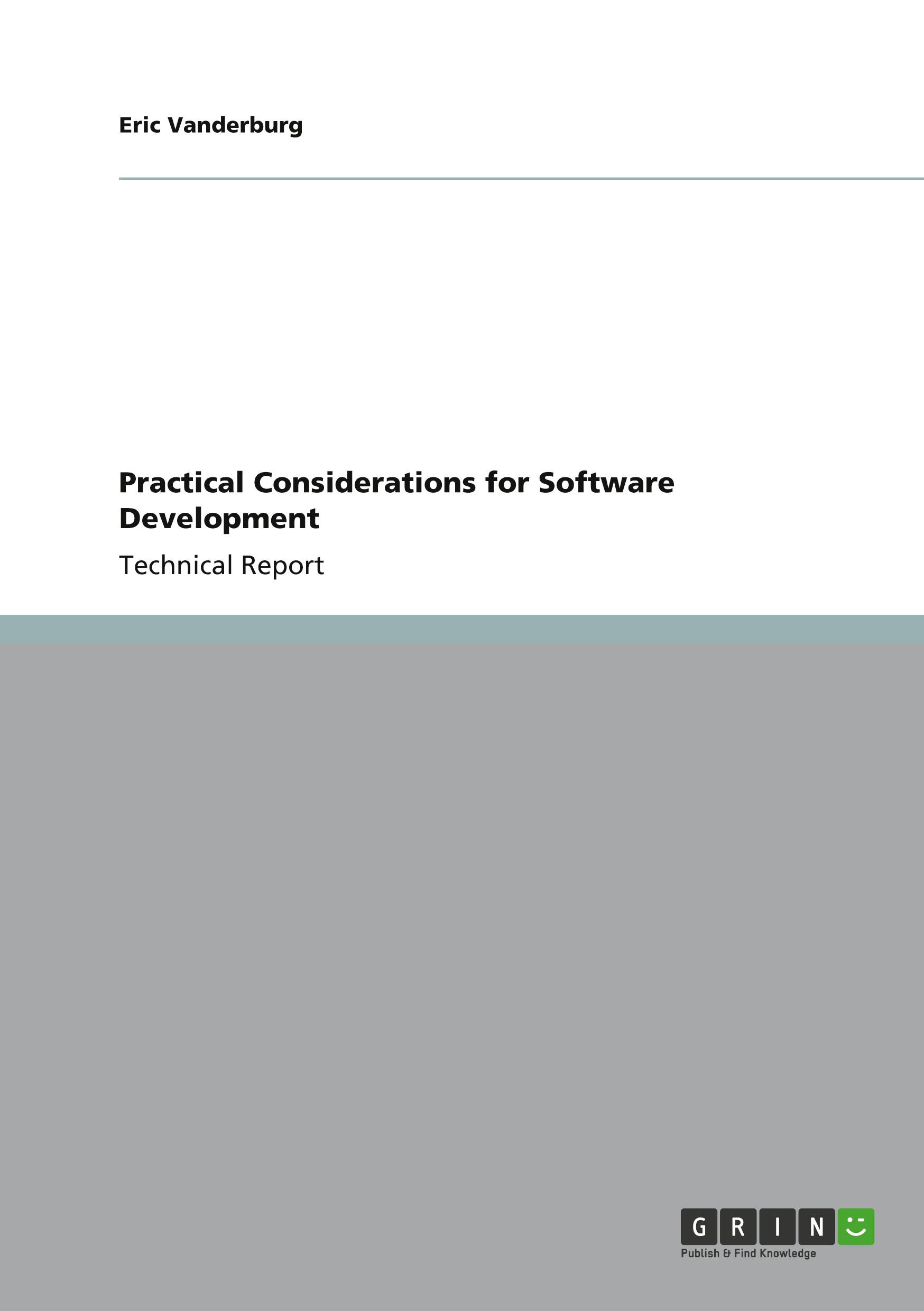Vorderes Coverbild Practical Considerations for Software Development