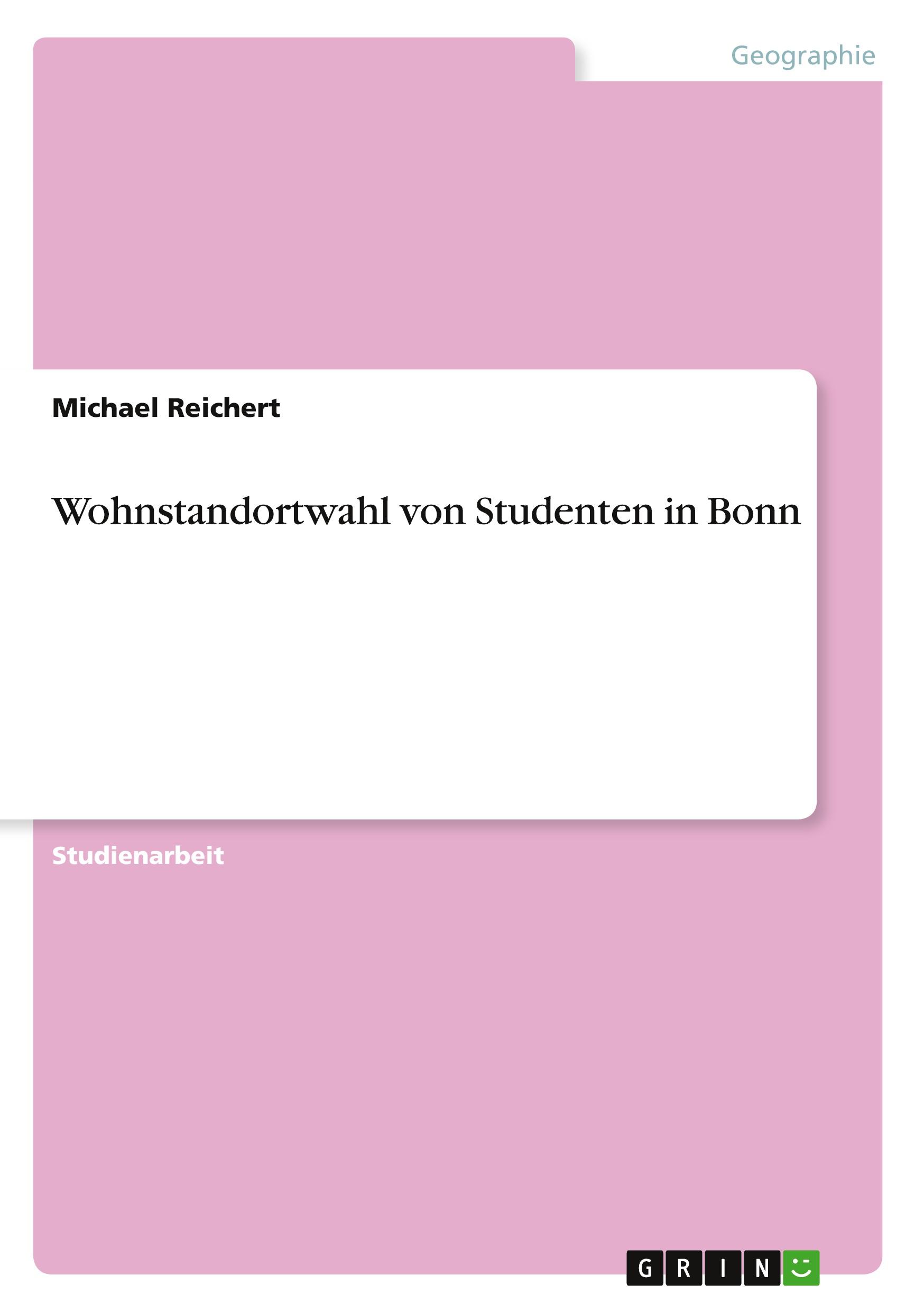 Vorderes Coverbild Wohnstandortwahl von Studenten in Bonn
