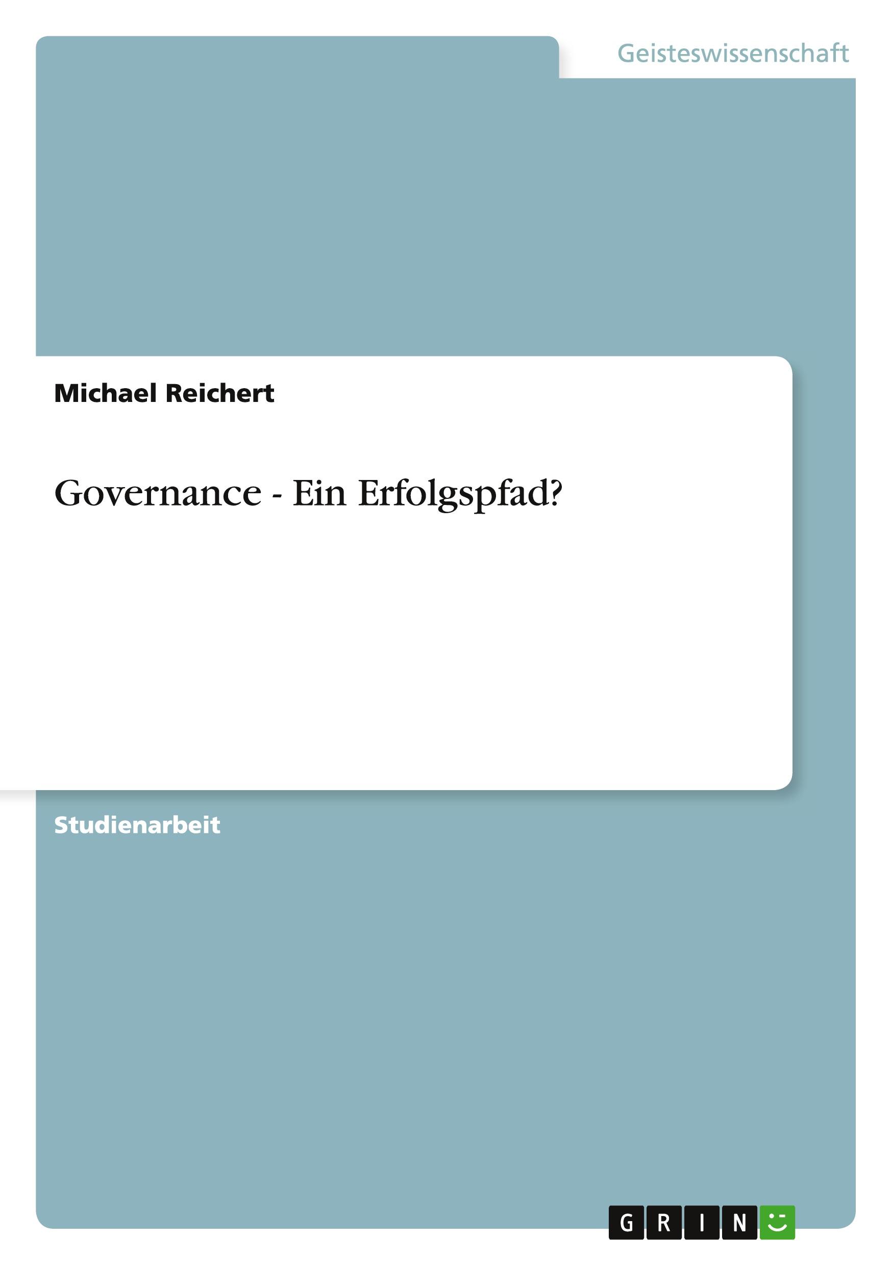 Vorderes Coverbild Governance - Ein Erfolgspfad?