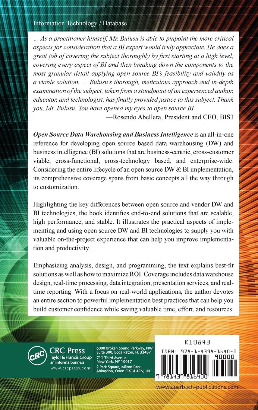 Rückseitencover Open Source Data Warehousing and Business Intelligence