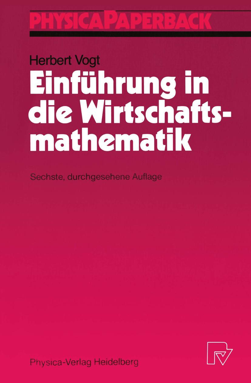 Vorderes Coverbild Einführung in die Wirtschaftsmathematik