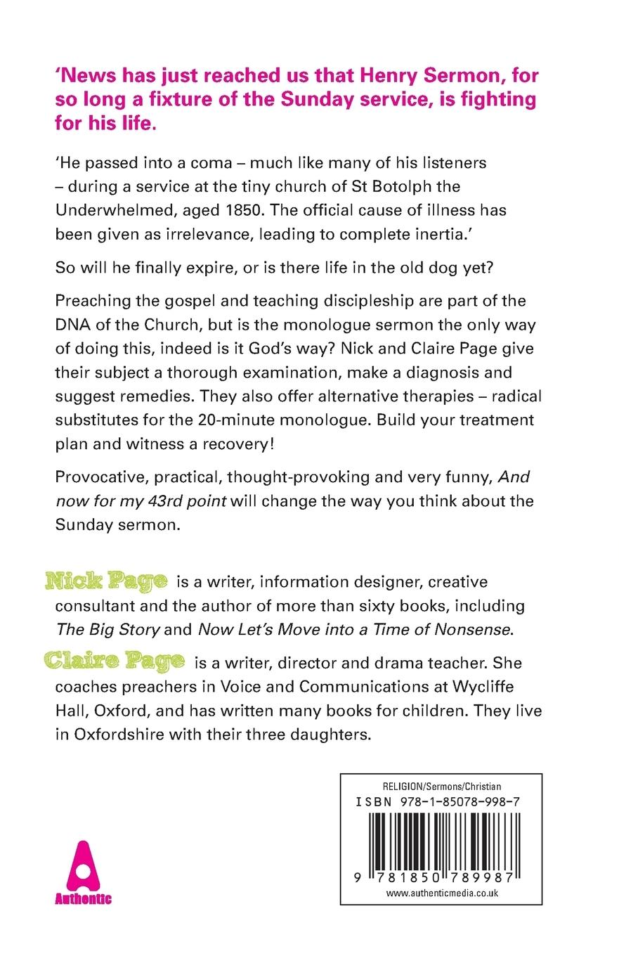 Rückseitencover And Now for My 43rd Point