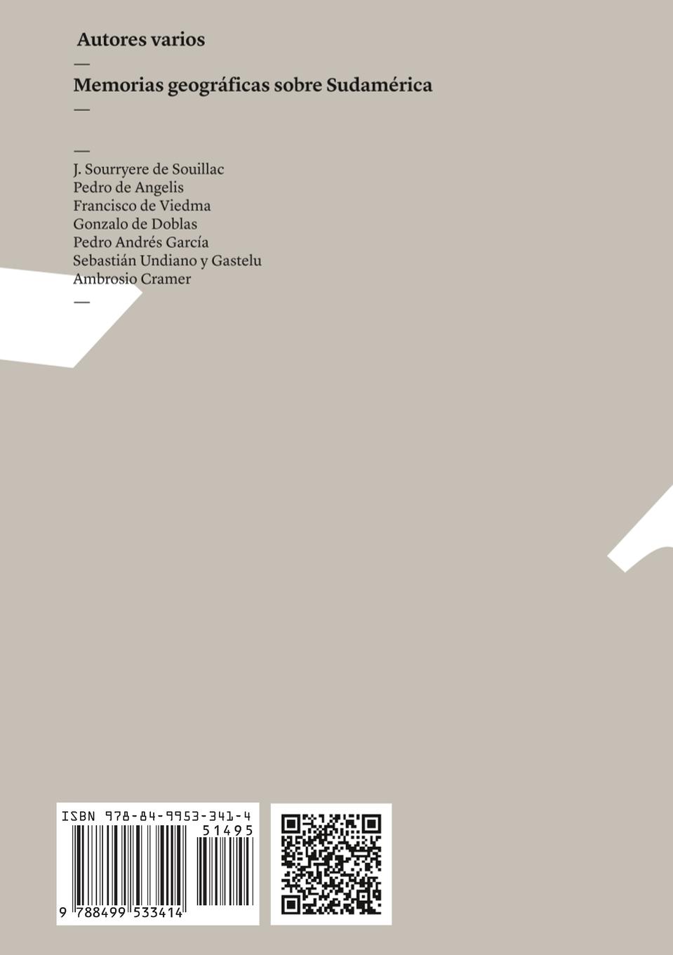 Rückseitencover Memorias geográficas sobre Sudamérica