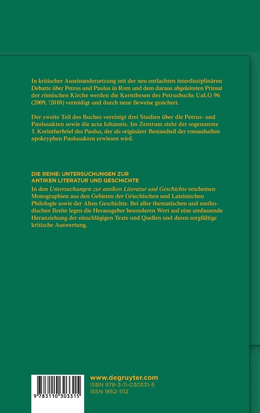 Rückseitencover Petrus und Paulus in Jerusalem und Rom