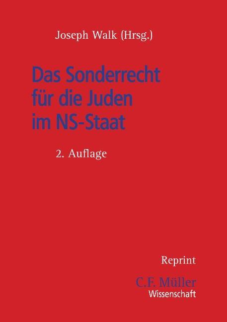 Vorderes Coverbild Das Sonderrecht für die Juden im NS-Staat
