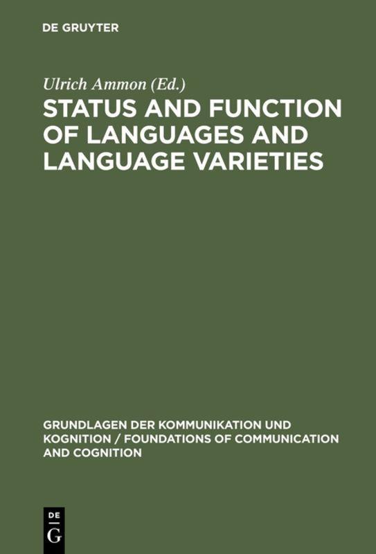 Vorderes Coverbild Status and Function of Languages and Language Varieties