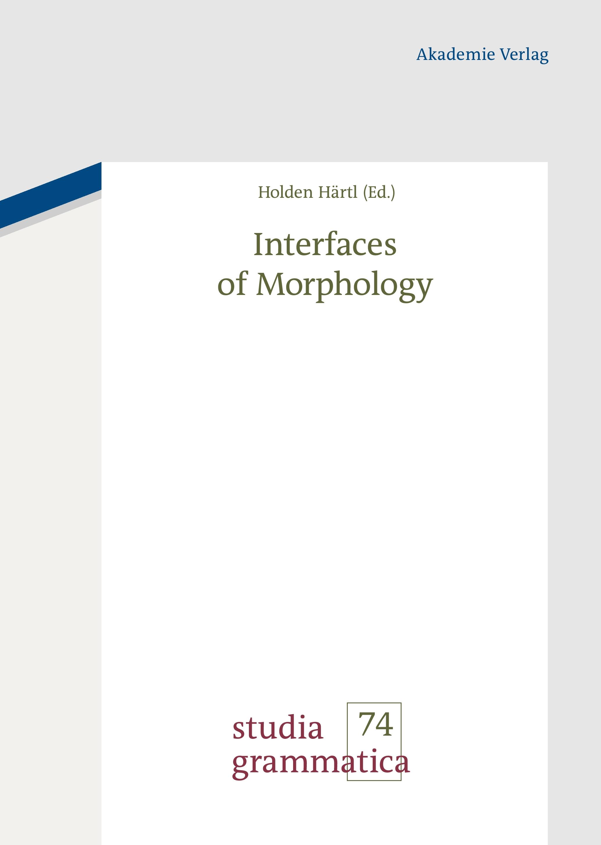 Vorderes Coverbild Interfaces of Morphology