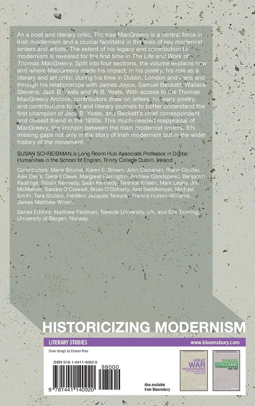 Rückseitencover The Life and Work of Thomas Macgreevy