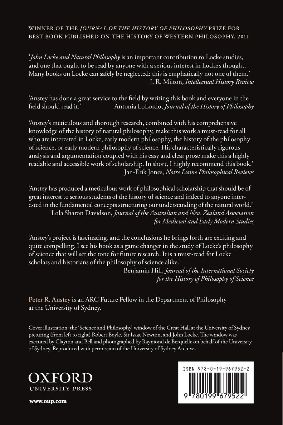 Rückseitencover John Locke and Natural Philosophy