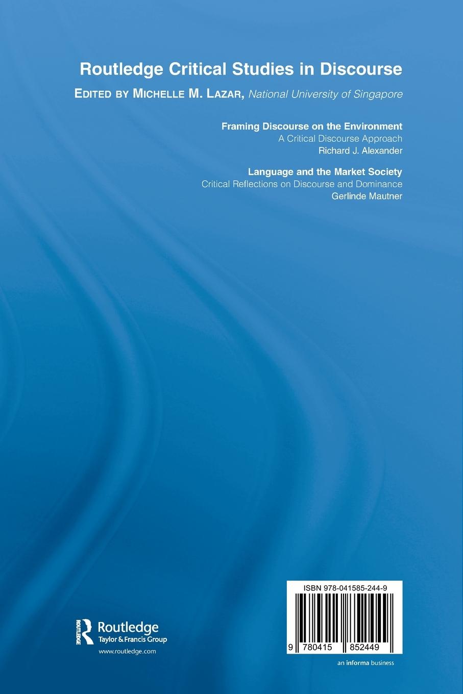 Rückseitencover Language and the Market Society