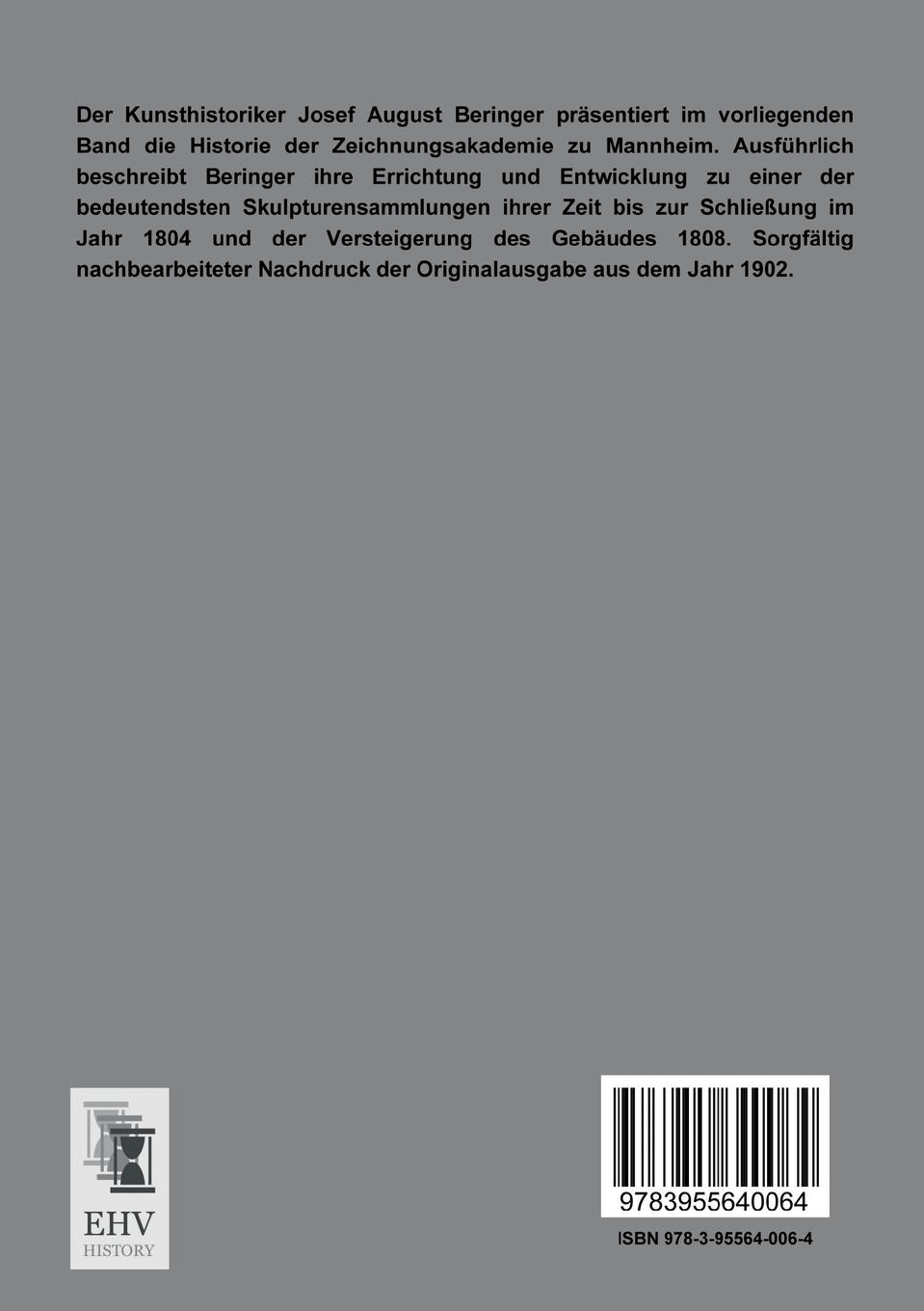 Rückseitencover Geschichte der Mannheimer Zeichnungsakademie