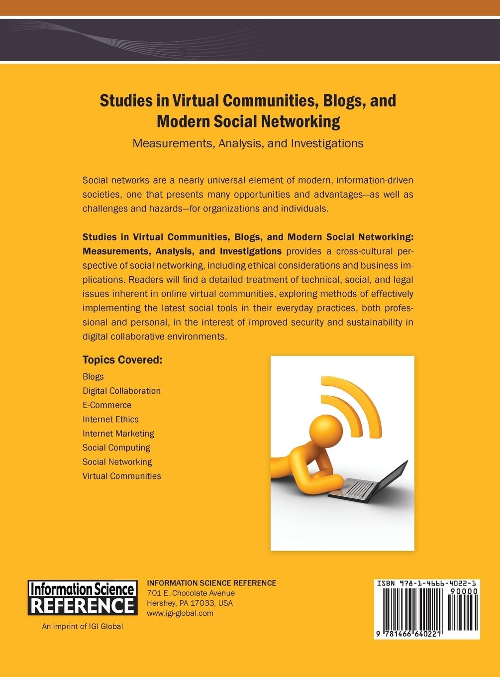 Rückseitencover Studies in Virtual Communities, Blogs, and Modern Social Networking