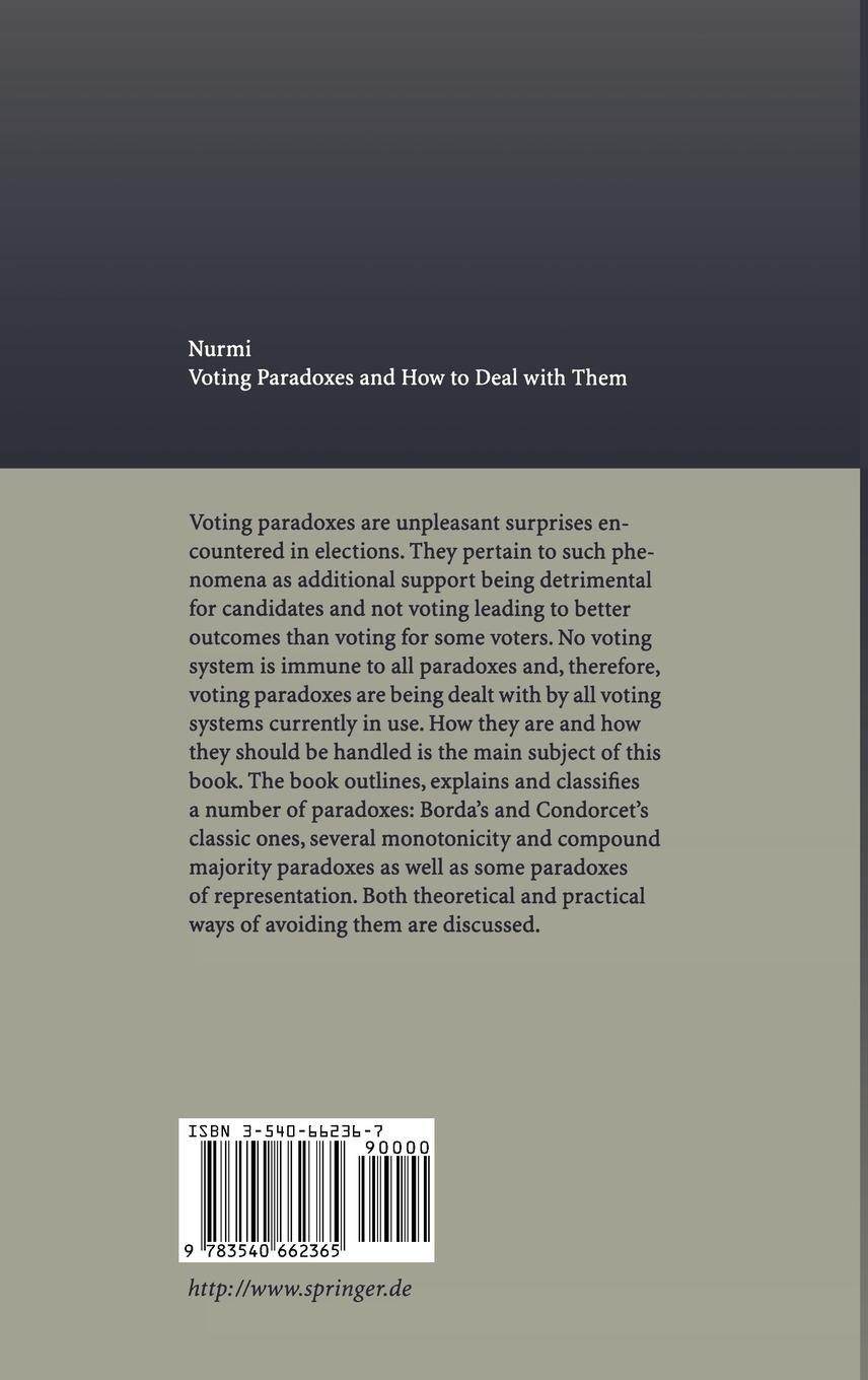 Rückseitencover Voting Paradoxes and How to Deal with Them