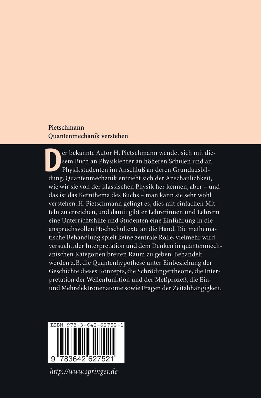 Rückseitencover Quantenmechanik verstehen