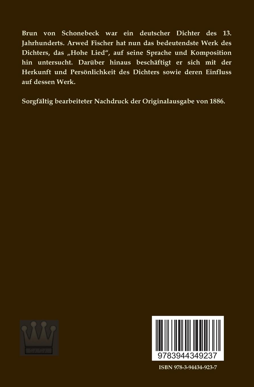 Rückseitencover Das Hohe Lied des Brun von Schonebeck