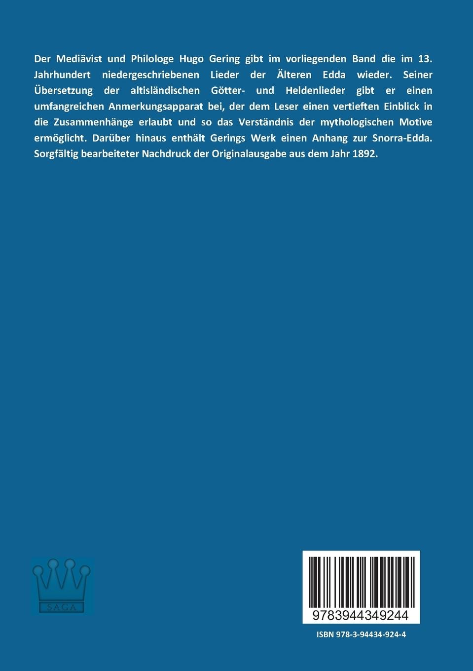 Rückseitencover Die Edda