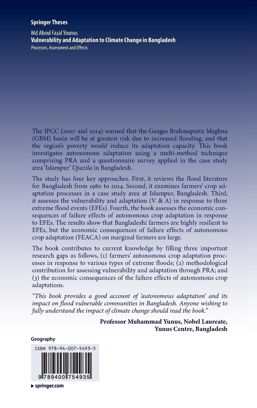 Rückseitencover Vulnerability and Adaptation to Climate Change in Bangladesh