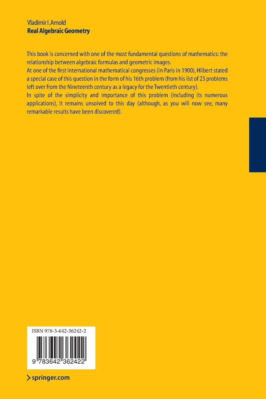 Rückseitencover Real Algebraic Geometry