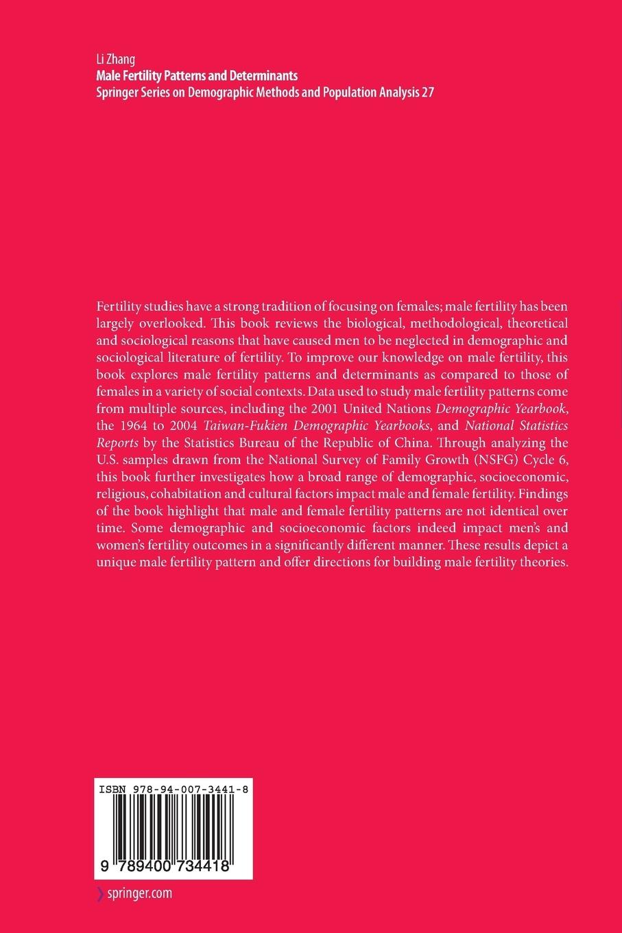 Rückseitencover Male Fertility Patterns and Determinants