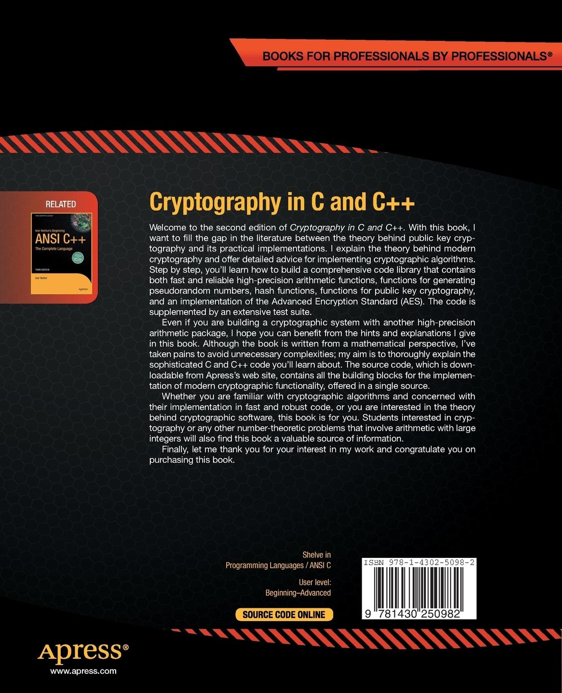 Rückseitencover Cryptography in C and C++