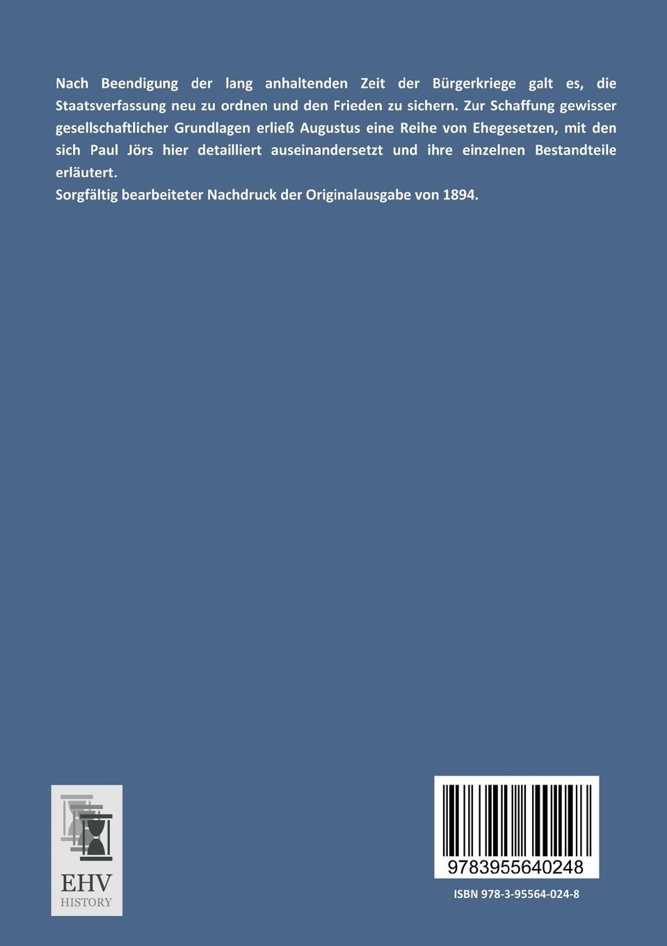 Rückseitencover Die Ehegesetze des Augustus