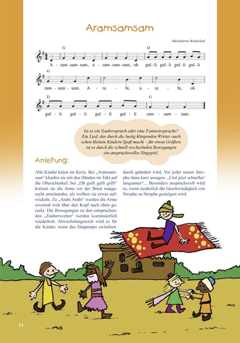 Beispielinhalt (Bild) Das Spiel- und Bewegungsliederbuch