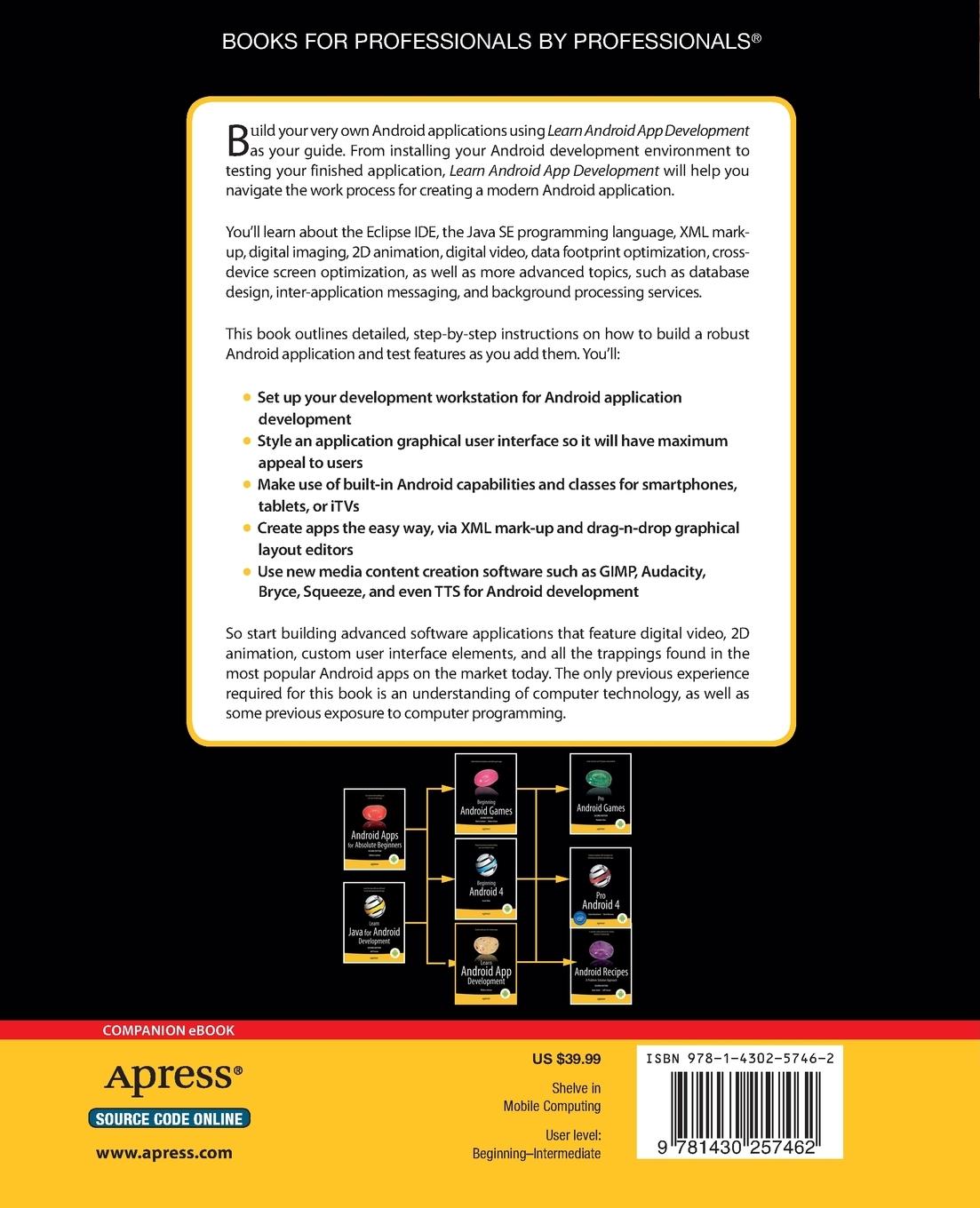 Rückseitencover Learn Android App Development