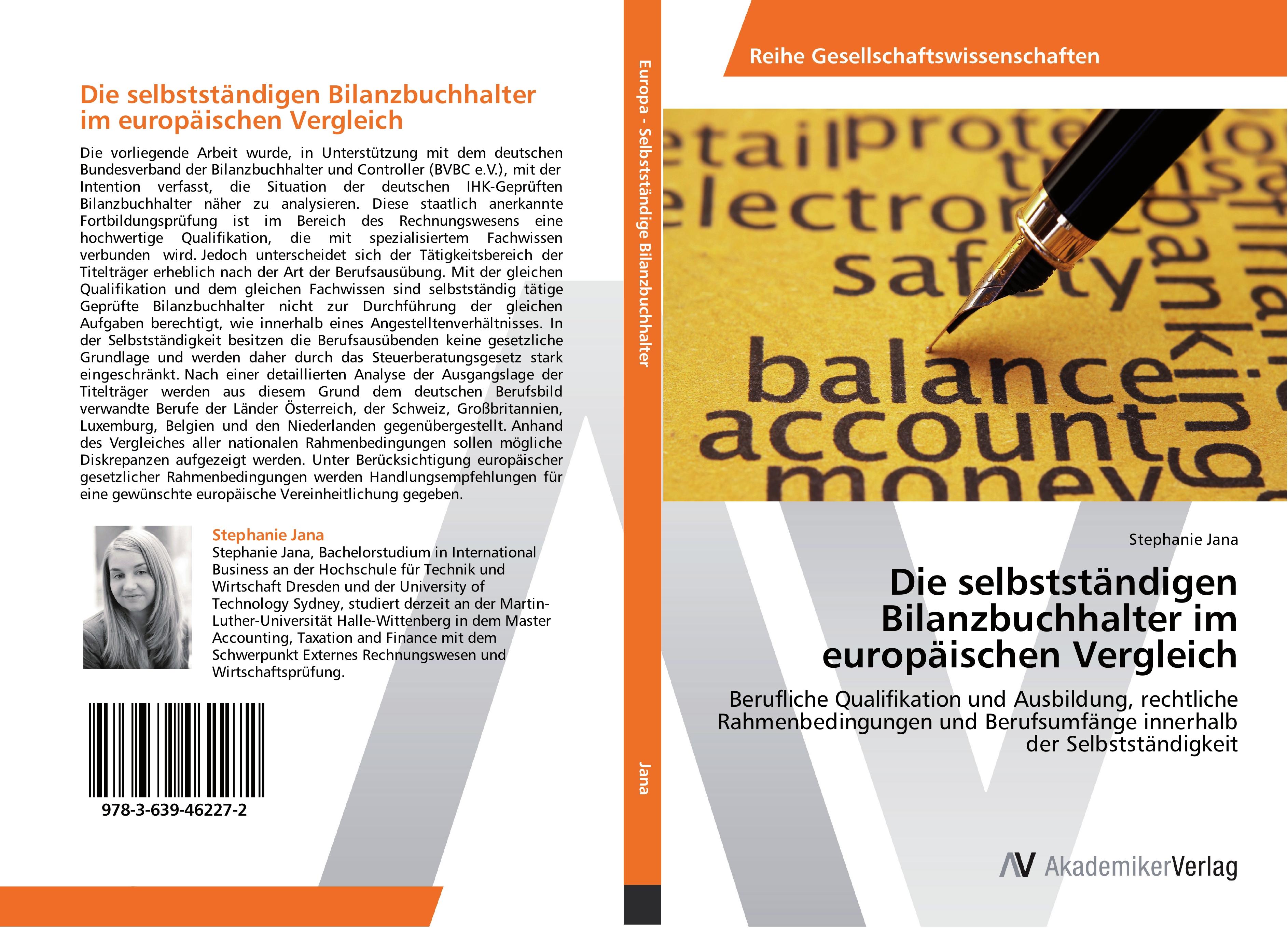 Vorderes Coverbild Die selbstständigen Bilanzbuchhalter im europäischen Vergleich