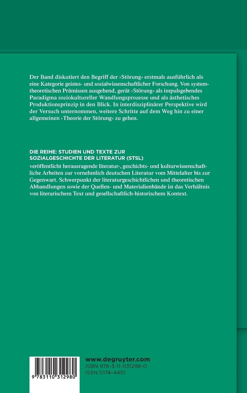 Rückseitencover Das 'Prinzip Störung' in den Geistes- und Sozialwissenschaften