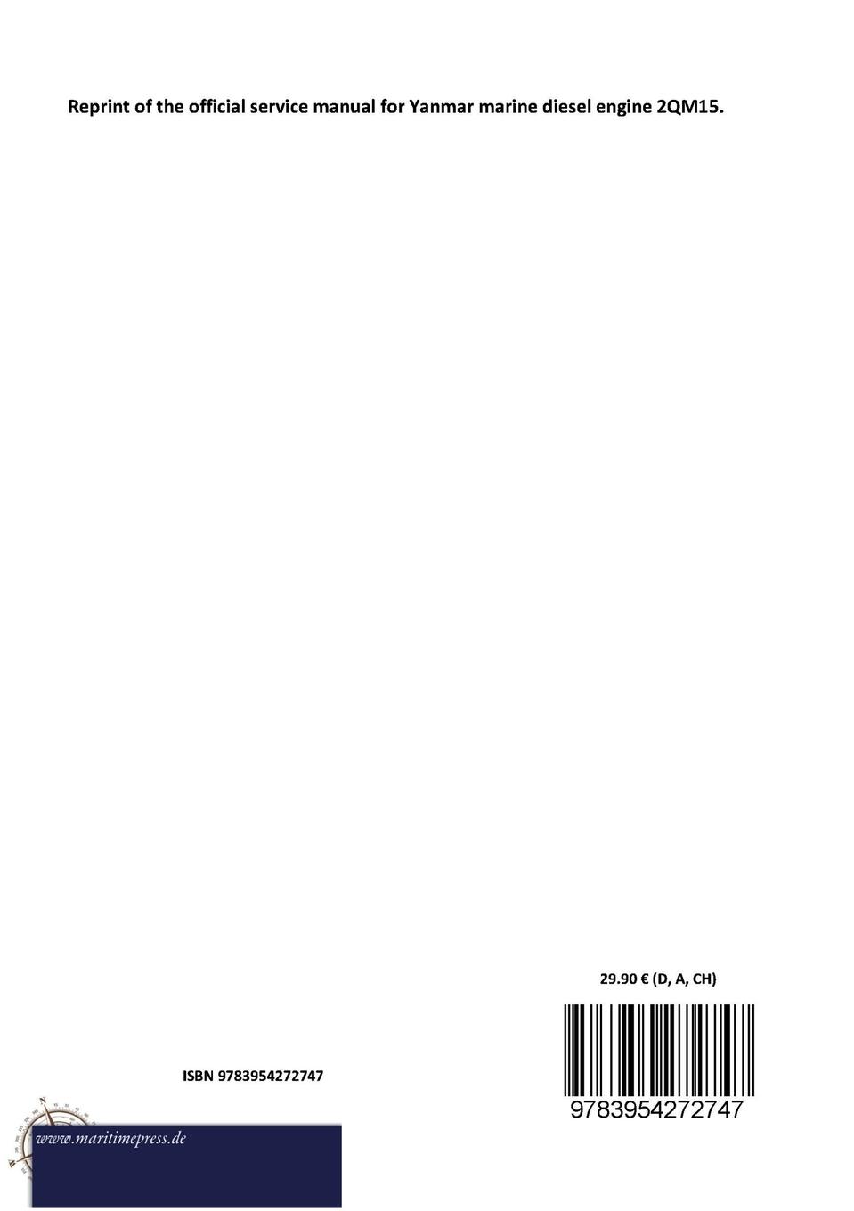 Rückseitencover YANMAR MARINE DIESEL ENGINE 2QM15