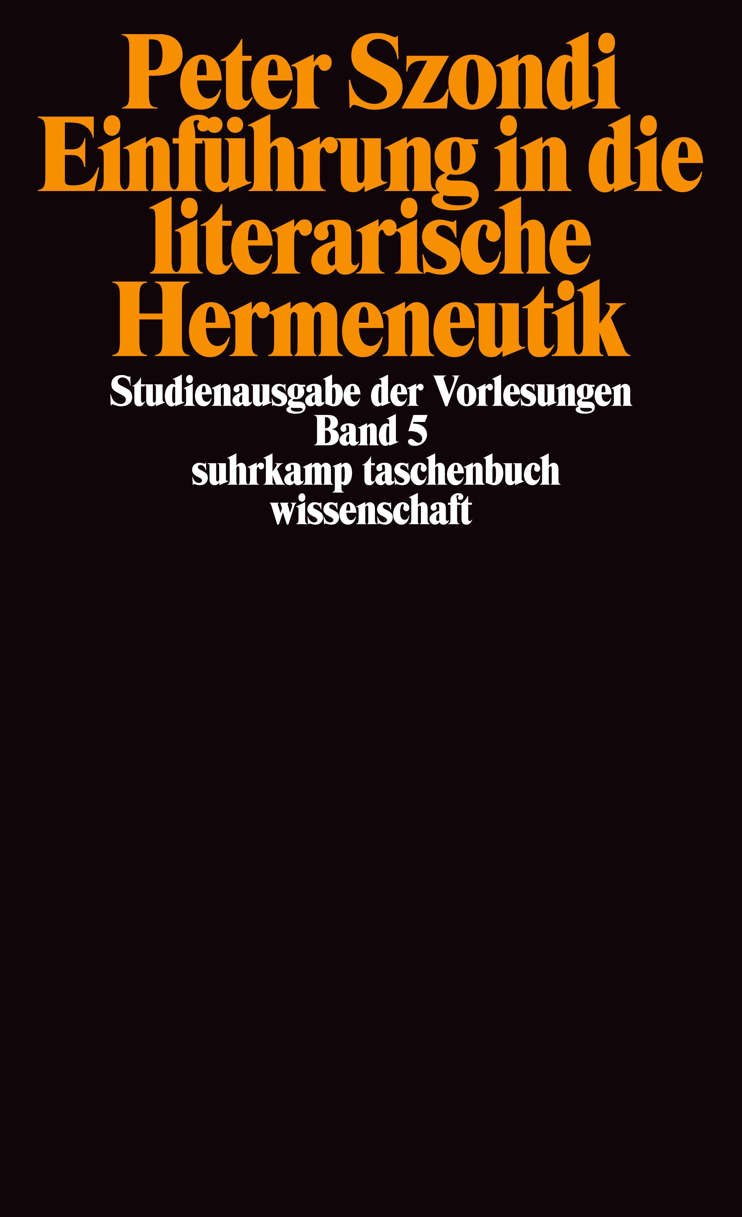 Vorderes Coverbild Einführung in die literarische Hermeneutik
