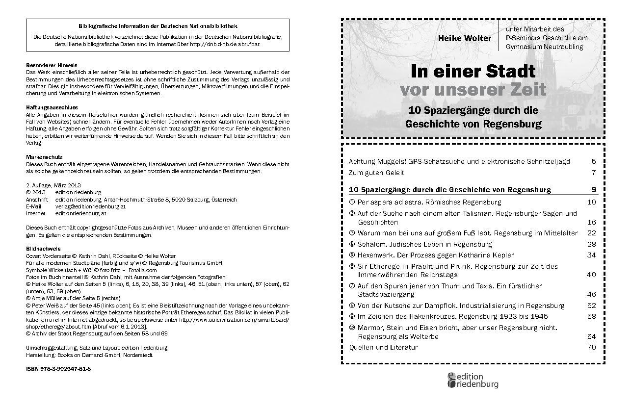 Beispielinhalt (Bild) In einer Stadt vor unserer Zeit - 10 Spaziergänge durch die Geschichte von Regensburg