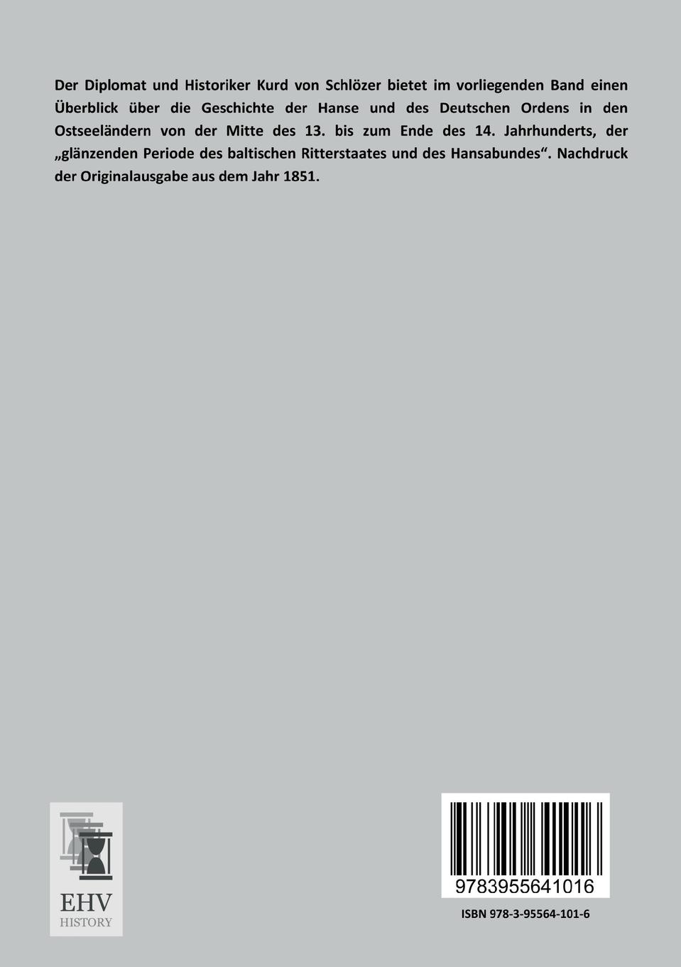 Rückseitencover Die Hansa und der Deutsche Ritter-Orden in den Ostseeländern