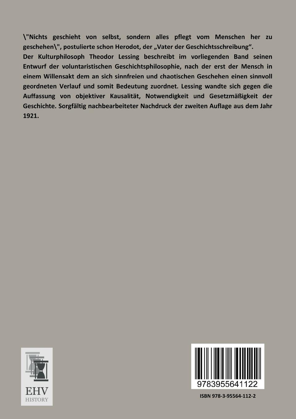 Rückseitencover Geschichte als Sinngebung des Sinnlosen