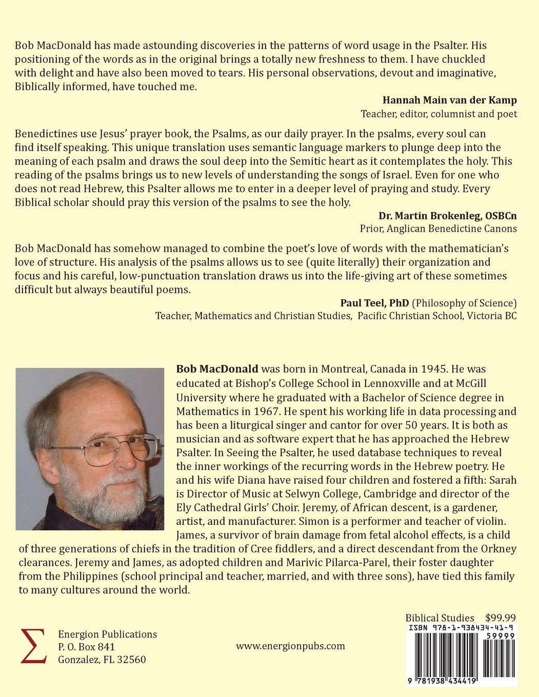 Rückseitencover Seeing the Psalter