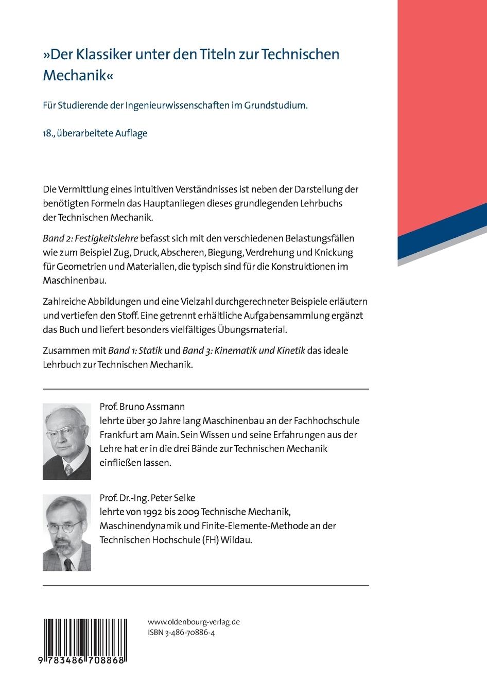 Rückseitencover Technische Mechanik 2