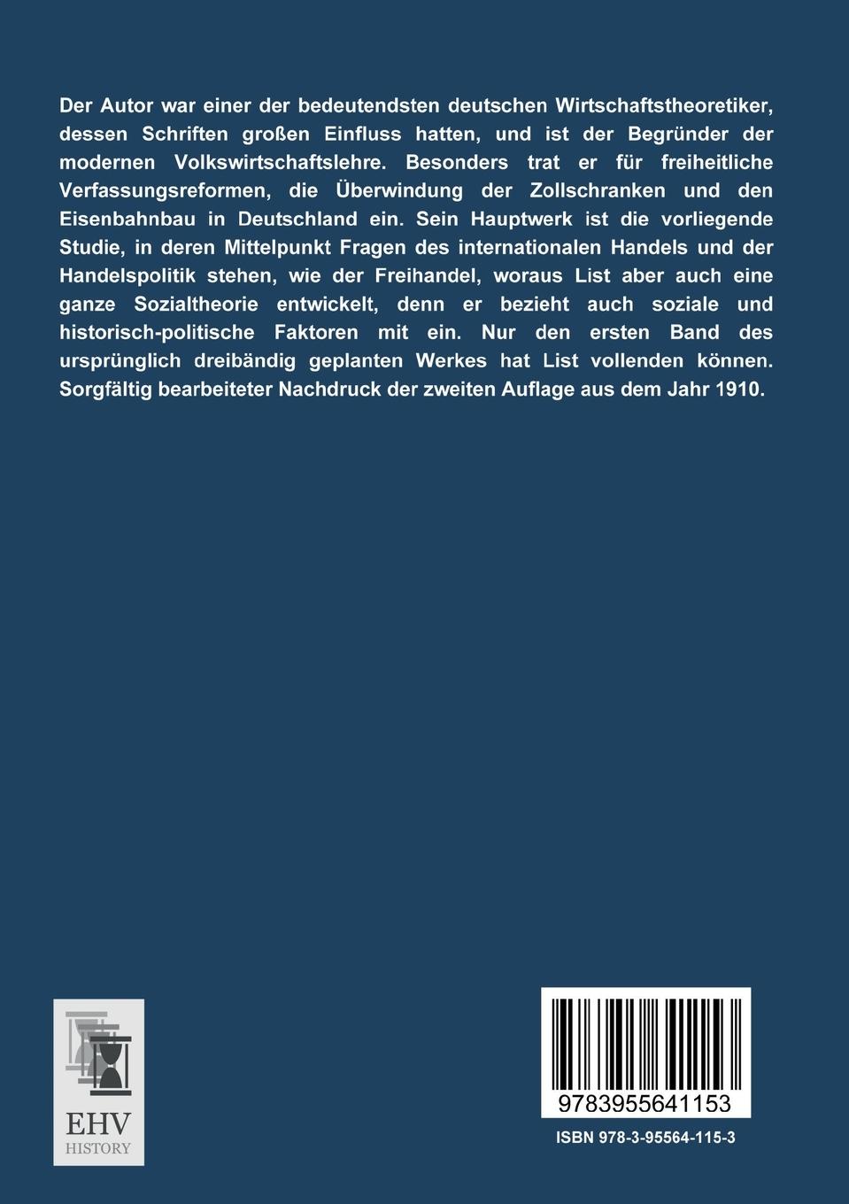 Rückseitencover Das nationale System der politischen Ökonomie